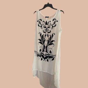 black and white evening dress